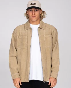 Best Coup Cord Long Sleeve Overshirt Mens Shirts