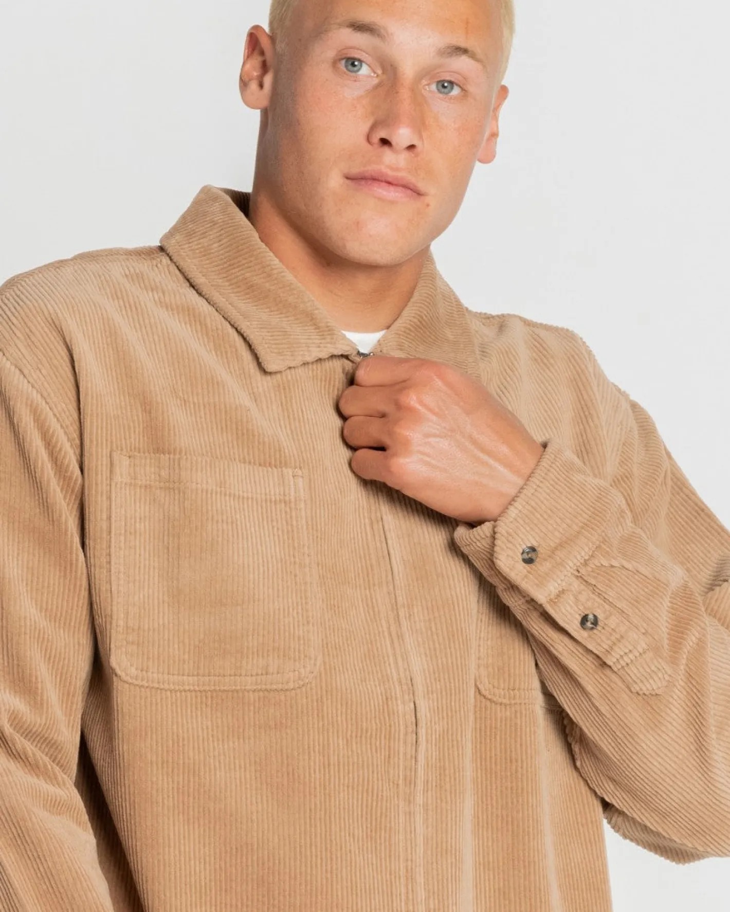 Cheap Coup Cord Long Sleeve Overshirt Mens Jackets