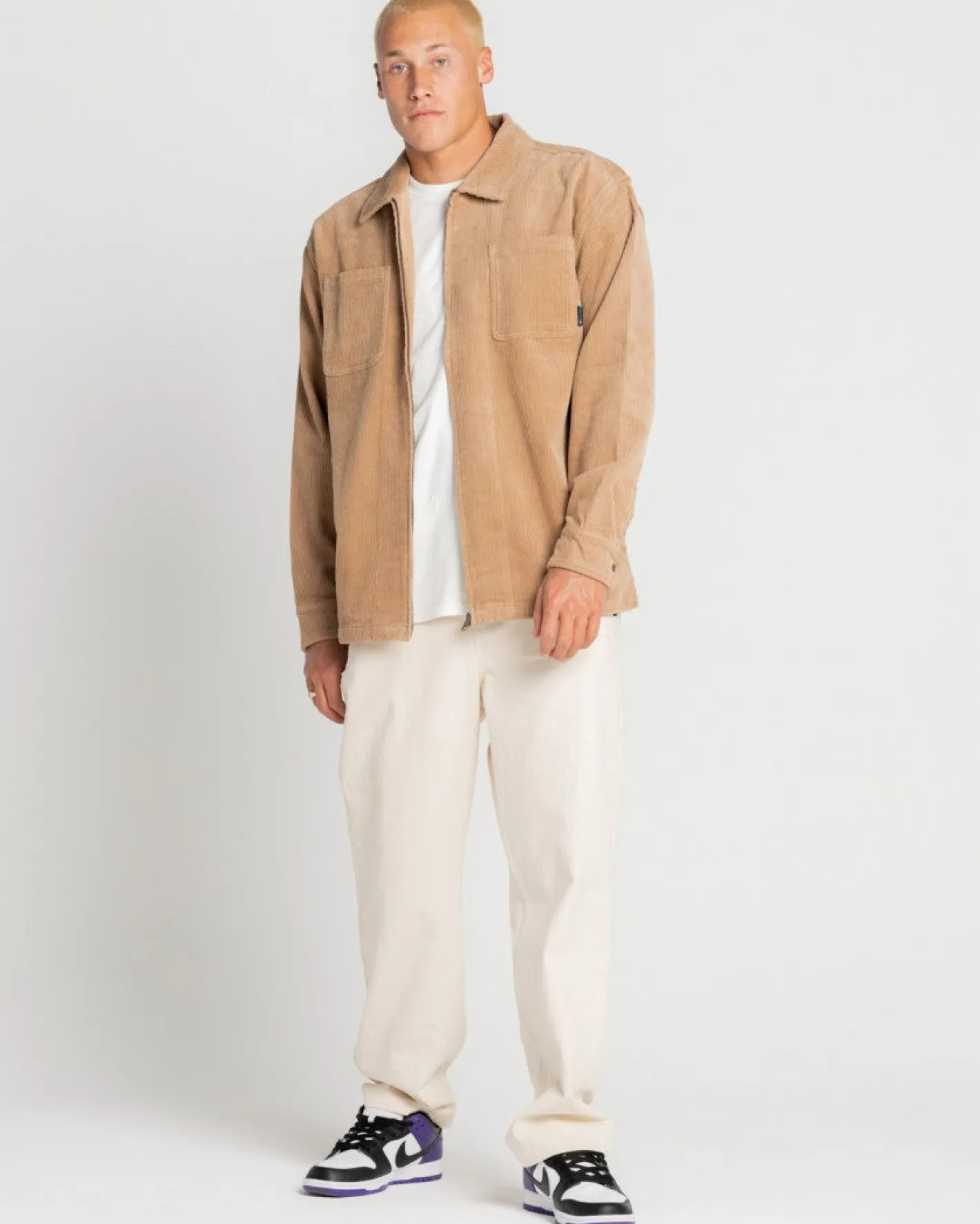 Cheap Coup Cord Long Sleeve Overshirt Mens Jackets