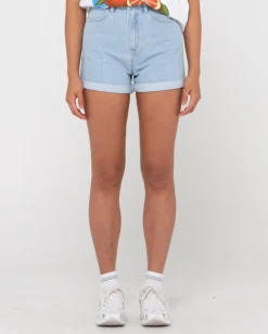 Outlet Cyprus High Waisted Denim Short Womens Denim
