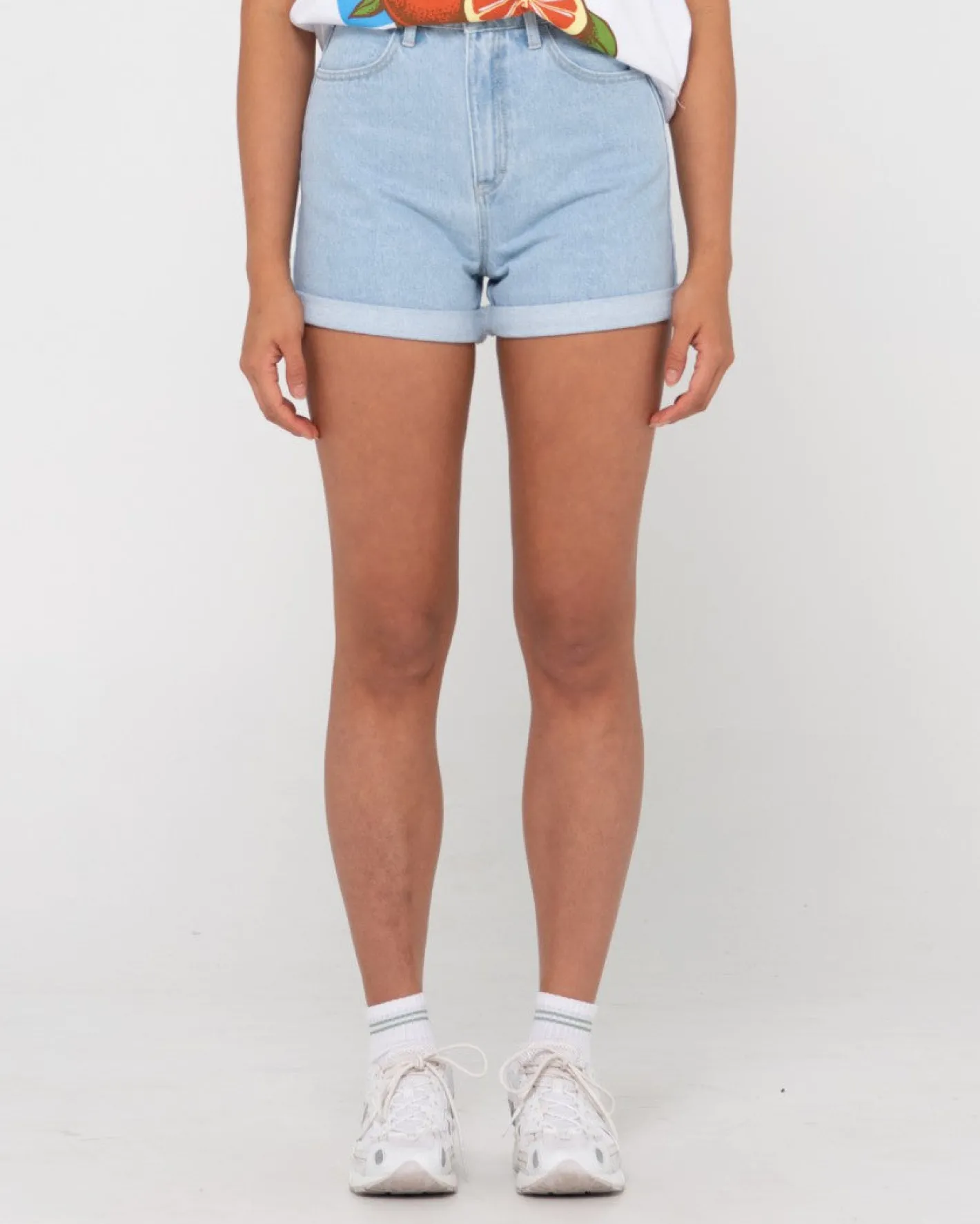 Outlet Cyprus High Waisted Denim Short Womens Denim