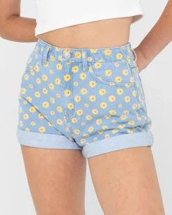 Shop Daisy High Waisted Denim Short Womens Shorts