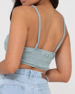 Hot Danielle Shirring Crop Top Womens Fashion Tops