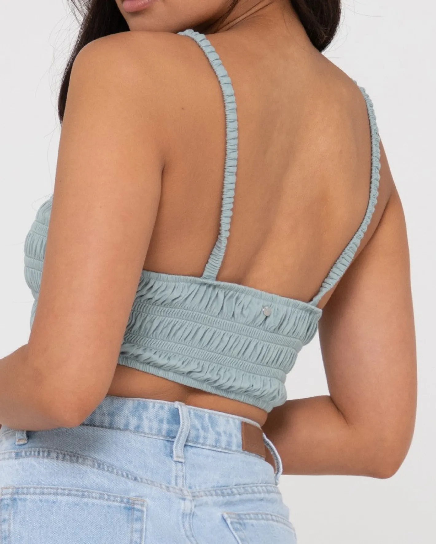 Hot Danielle Shirring Crop Top Womens Fashion Tops