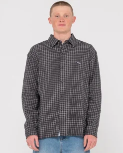 Discount Datsun Relaxed Check Long Sleeve Shirt Mens Shirts