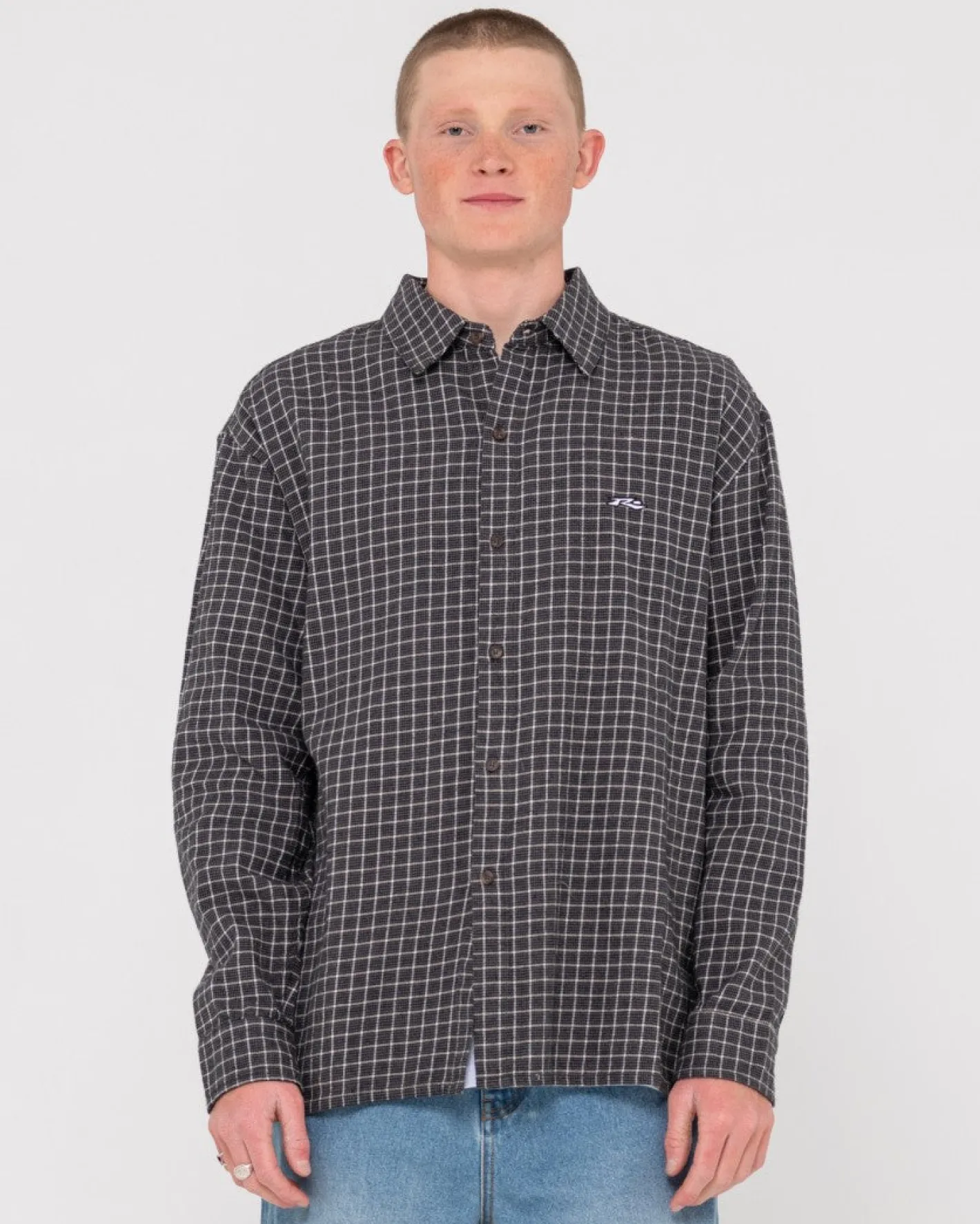 Discount Datsun Relaxed Check Long Sleeve Shirt Mens Shirts