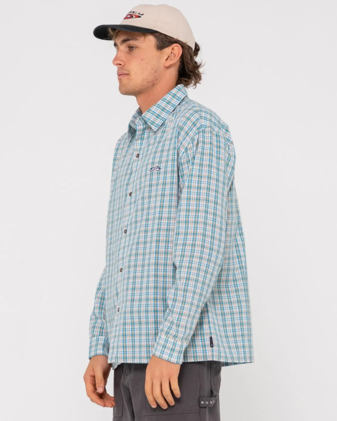 Discount Datsun Relaxed Check Long Sleeve Shirt Mens Shirts