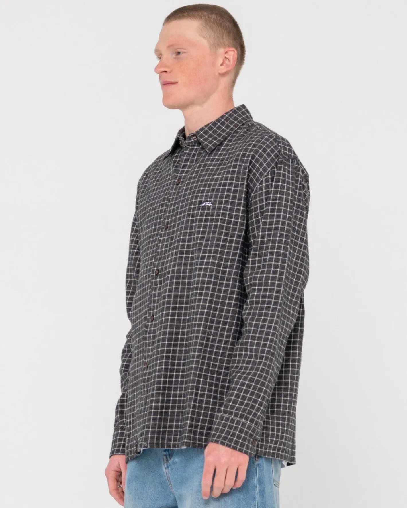 Discount Datsun Relaxed Check Long Sleeve Shirt Mens Shirts