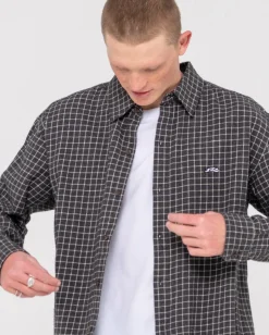 Discount Datsun Relaxed Check Long Sleeve Shirt Mens Shirts