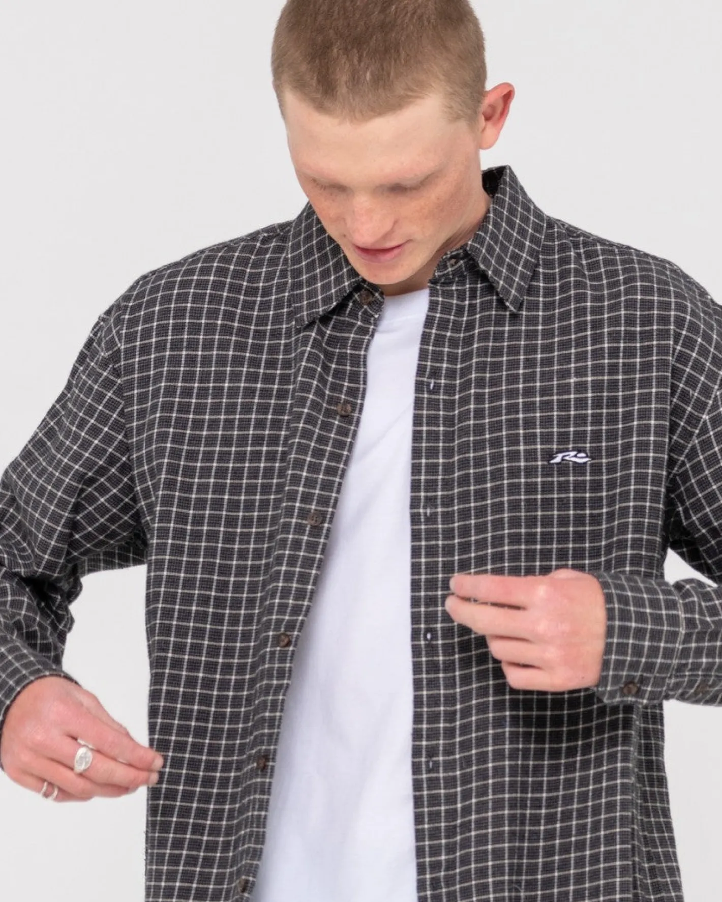 Discount Datsun Relaxed Check Long Sleeve Shirt Mens Shirts