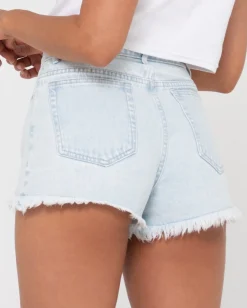 Cheap Dime High Waisted Frayed Denim Short Womens Denim