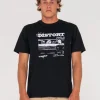 Cheap Distort Short Sleeve Graphic Tee Mens Tees