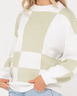 Outlet Dora Contrast Crew Neck Knit Womens Knitwear