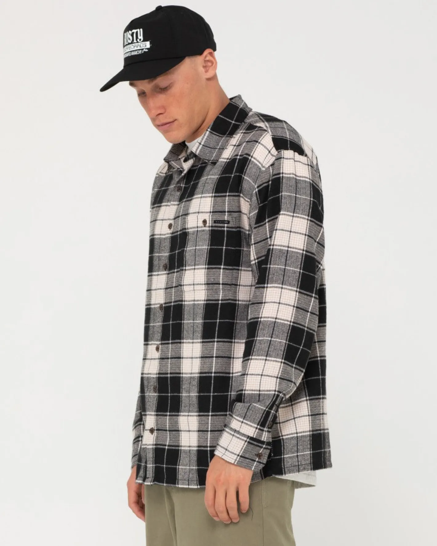 Clearance Dry Eyes Long Sleeve Flannel Shirt Mens Shirts