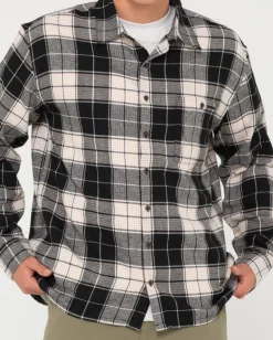 Clearance Dry Eyes Long Sleeve Flannel Shirt Mens Shirts