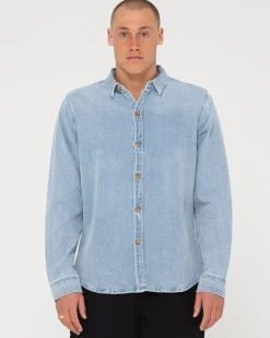 Hot Dryver Denim Long Sleeve Shirt Mens Shirts