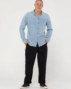 Hot Dryver Denim Long Sleeve Shirt Mens Shirts