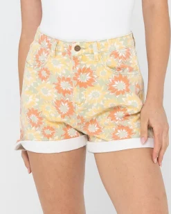 Store Duke High Waisted Denim Short Womens Shorts