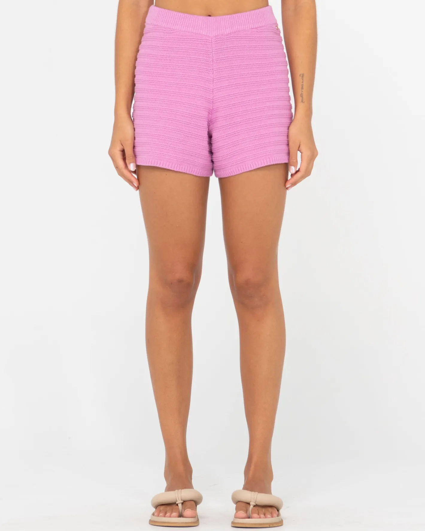 Fashion Elba Knit High Waisted Short Womens Shorts