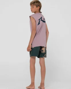 Flash Sale Electric Sax Printed Elastic Boardshort Boys Kids Bottoms