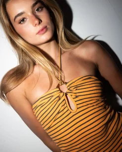 Clearance Emma Striped Halter Neck Top Womens Fashion Tops
