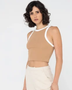 Sale Everywhere Contrast Crop Racer Tank Womens Tees & Tanks
