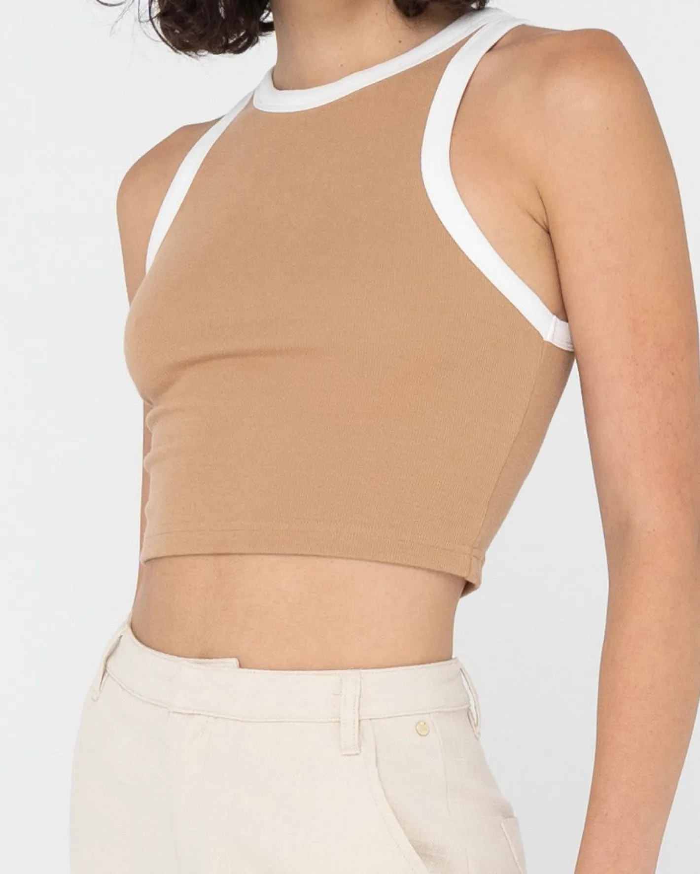 Sale Everywhere Contrast Crop Racer Tank Womens Tees & Tanks