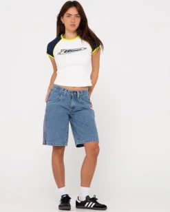 Fashion Flip Mommy Low Rise Baggy Jort Womens Shorts