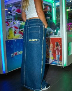 Store Flip Mommy Low Rise Denim Maxi Skirt Womens Denim