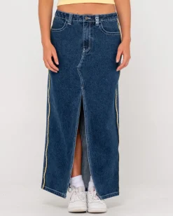 Store Flip Mommy Low Rise Denim Maxi Skirt Womens Denim