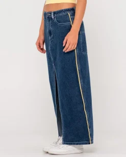 Store Flip Mommy Low Rise Denim Maxi Skirt Womens Denim