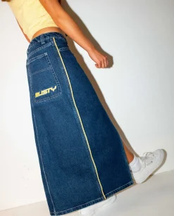 Shop Flip Mommy Low Rise Denim Maxi Skirt Womens Skirts