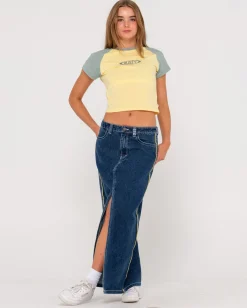 Store Flip Mommy Low Rise Denim Maxi Skirt Womens Denim