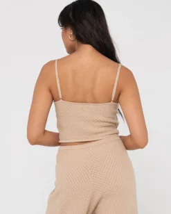 Sale Florence V Neck Knit Cami Crop Top Womens Fashion Tops