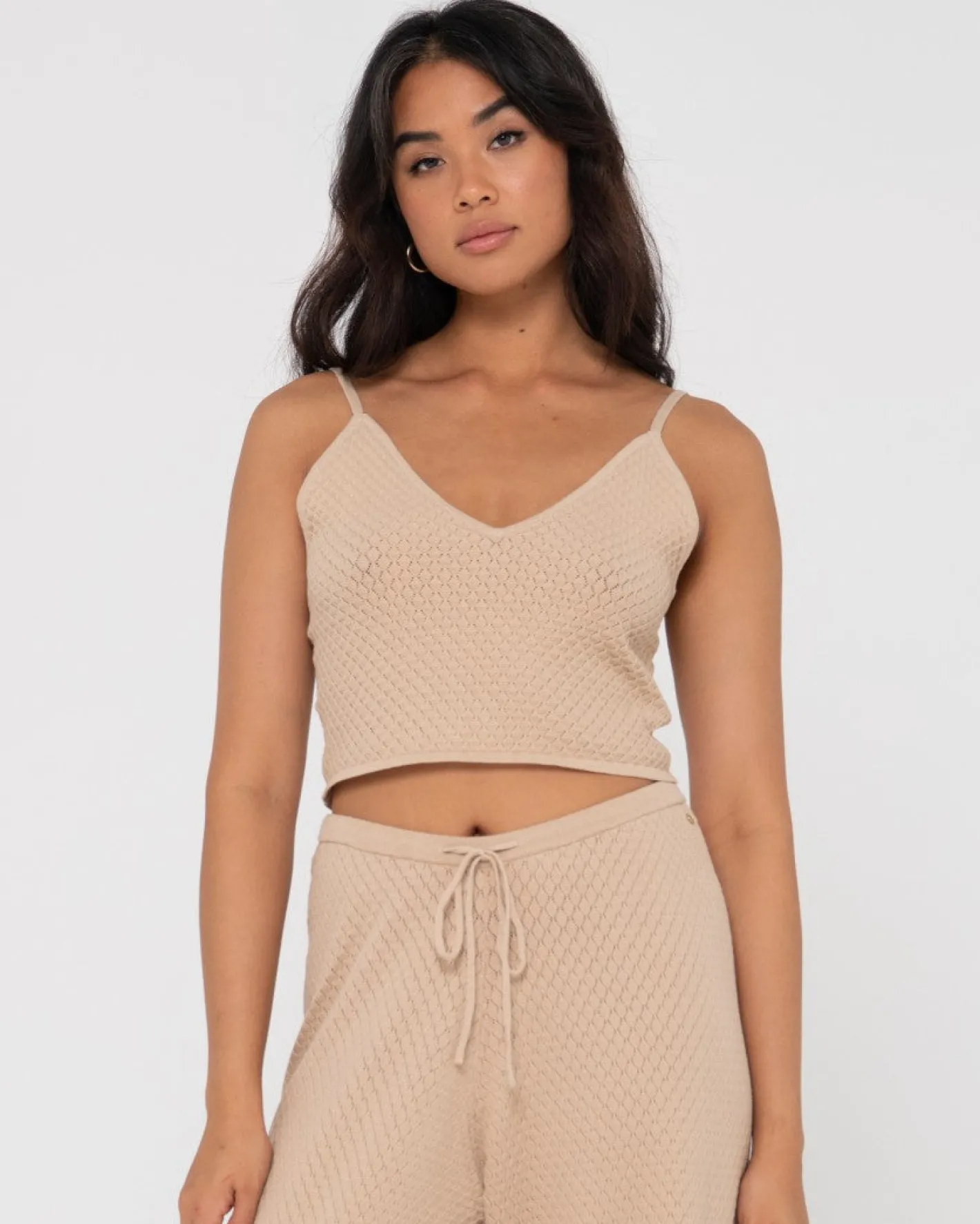 Sale Florence V Neck Knit Cami Crop Top Womens Fashion Tops