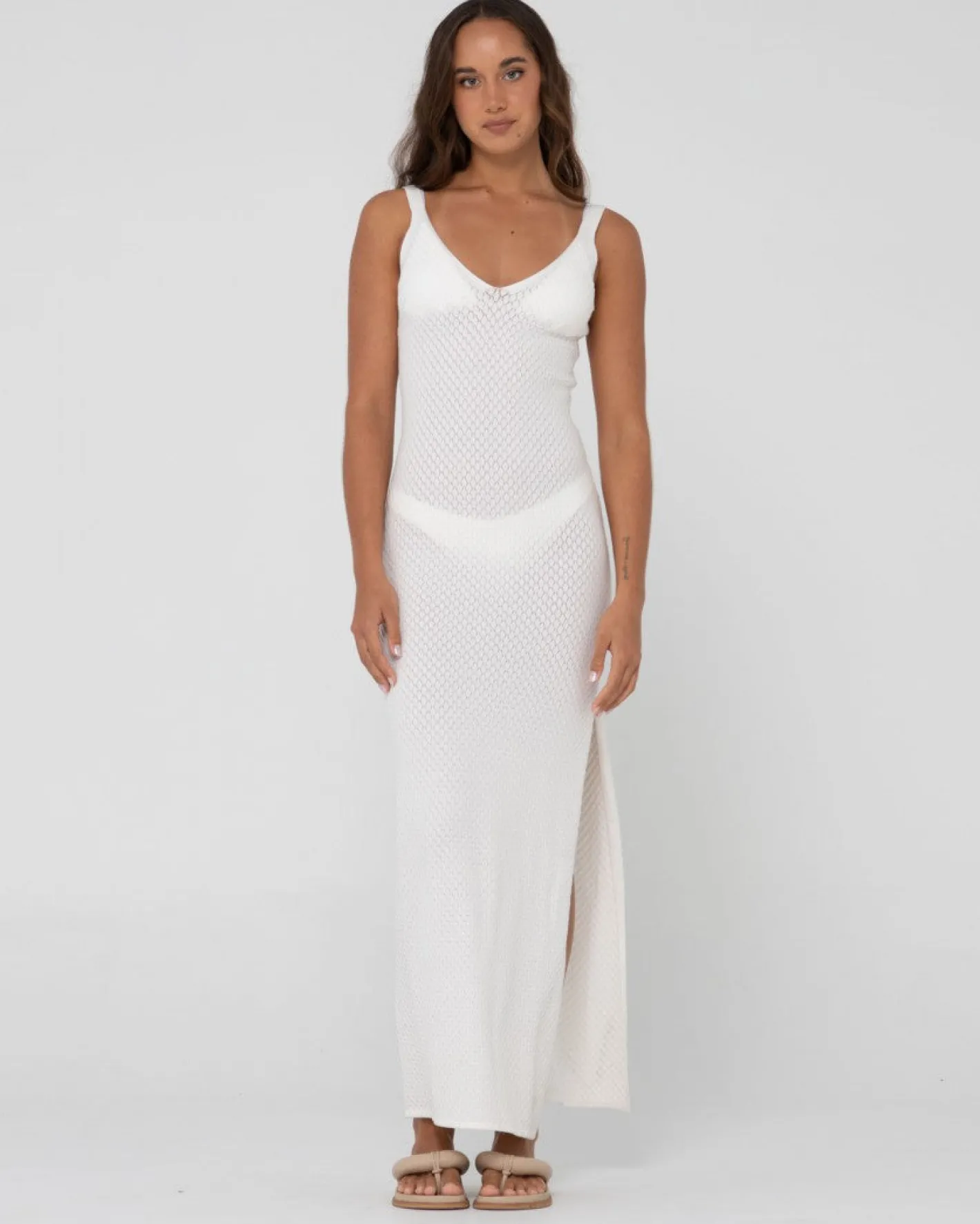Best Sale Florence V Neck Knit Slip Maxi Dress Womens Overswim