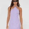 Store Harlet Twisted Halter Mini Dress Womens Mini Dresses