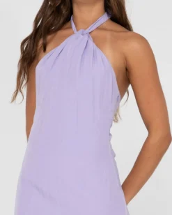 Store Harlet Twisted Halter Mini Dress Womens Mini Dresses