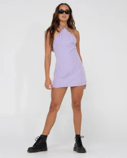 Store Harlet Twisted Halter Mini Dress Womens Mini Dresses