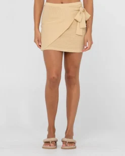 Best Harri Ribbed Knit Sarong Mini Skirt Womens Skirts