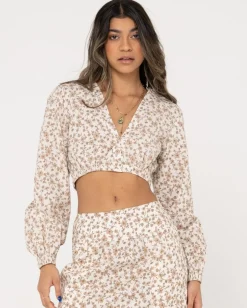 Best Harvey Long Sleeve Crop Womens Fashion Tops