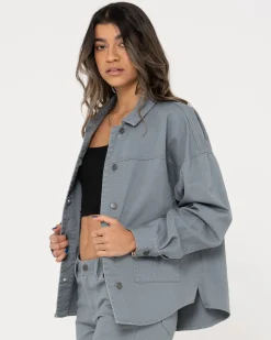Discount Haze Long Sleeve Overshirt Womens Jackets