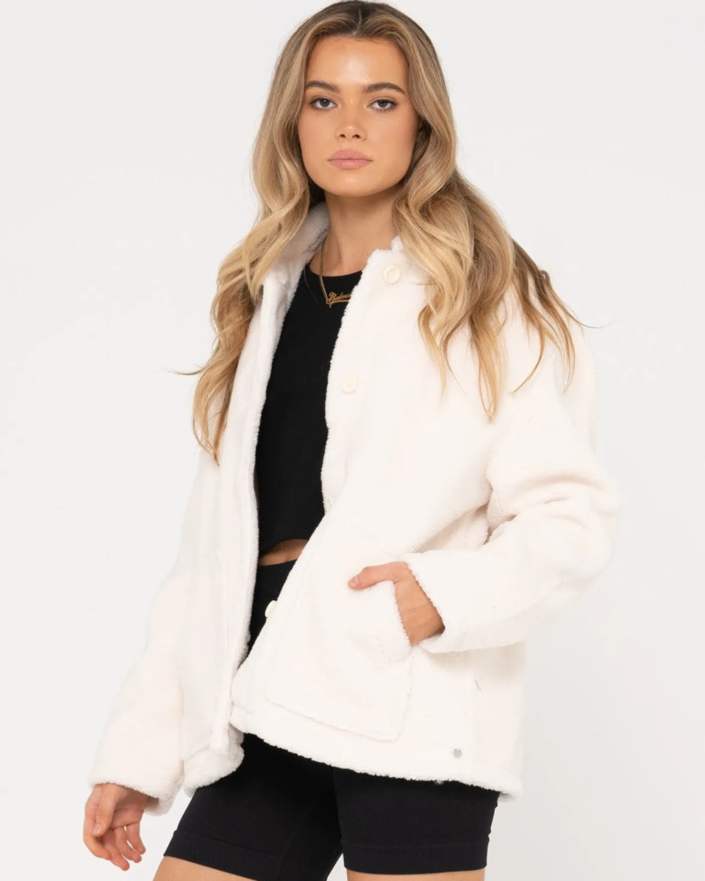 Hot Hazel Button Up Jacket Womens Jackets