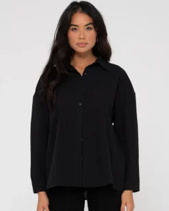 Sale Heather Oversized Shirt Womens Fashion Tops