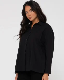 Sale Heather Oversized Shirt Womens Fashion Tops