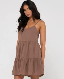 Outlet Heather Tiered Slip Dress Womens Mini Dresses