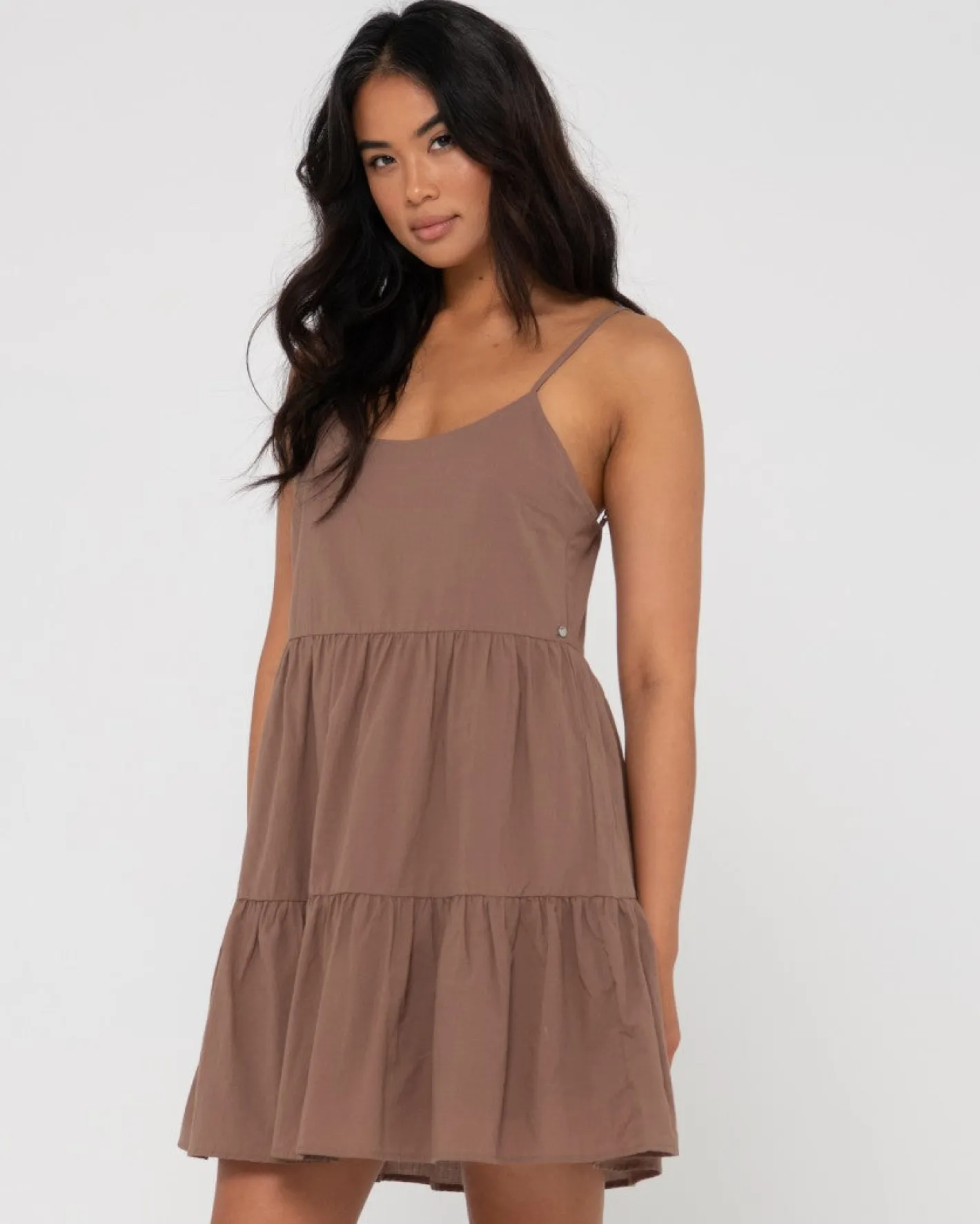 Outlet Heather Tiered Slip Dress Womens Mini Dresses