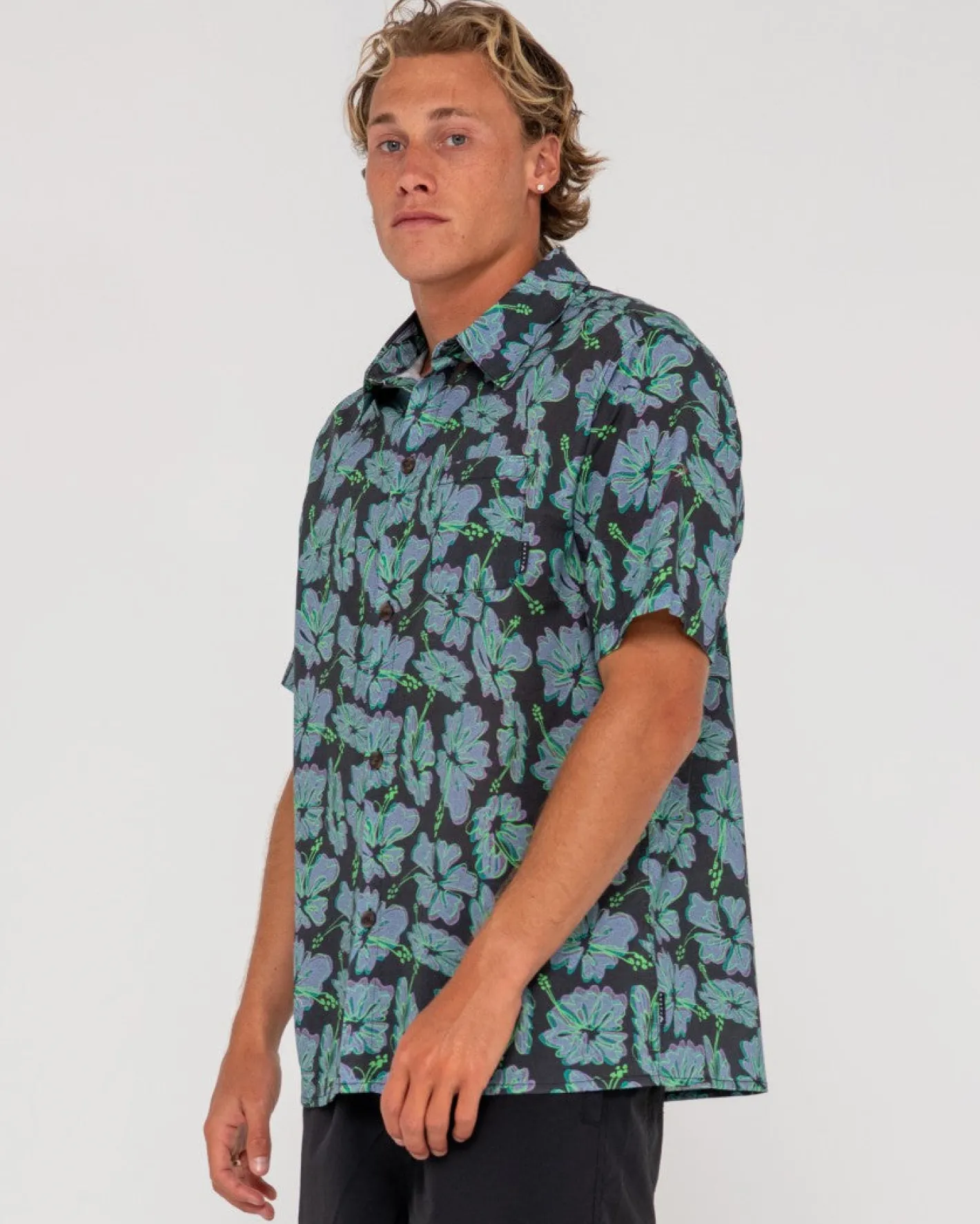 Cheap Hi Viscus Ramie Relaxed Fit Short Sleeve Shirt Mens Shirts