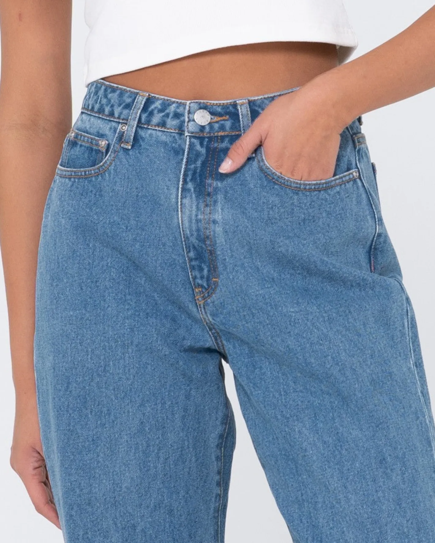 Hot High Waisted Baggy Jean Womens Denim