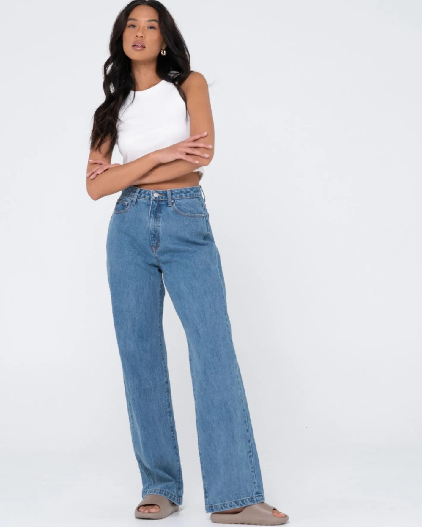 Hot High Waisted Baggy Jean Womens Denim
